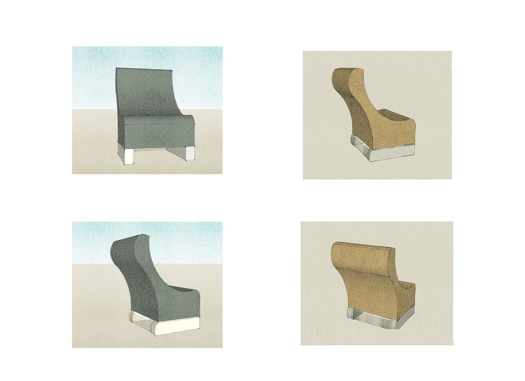 A single model for a conference chair with a different materials choices.